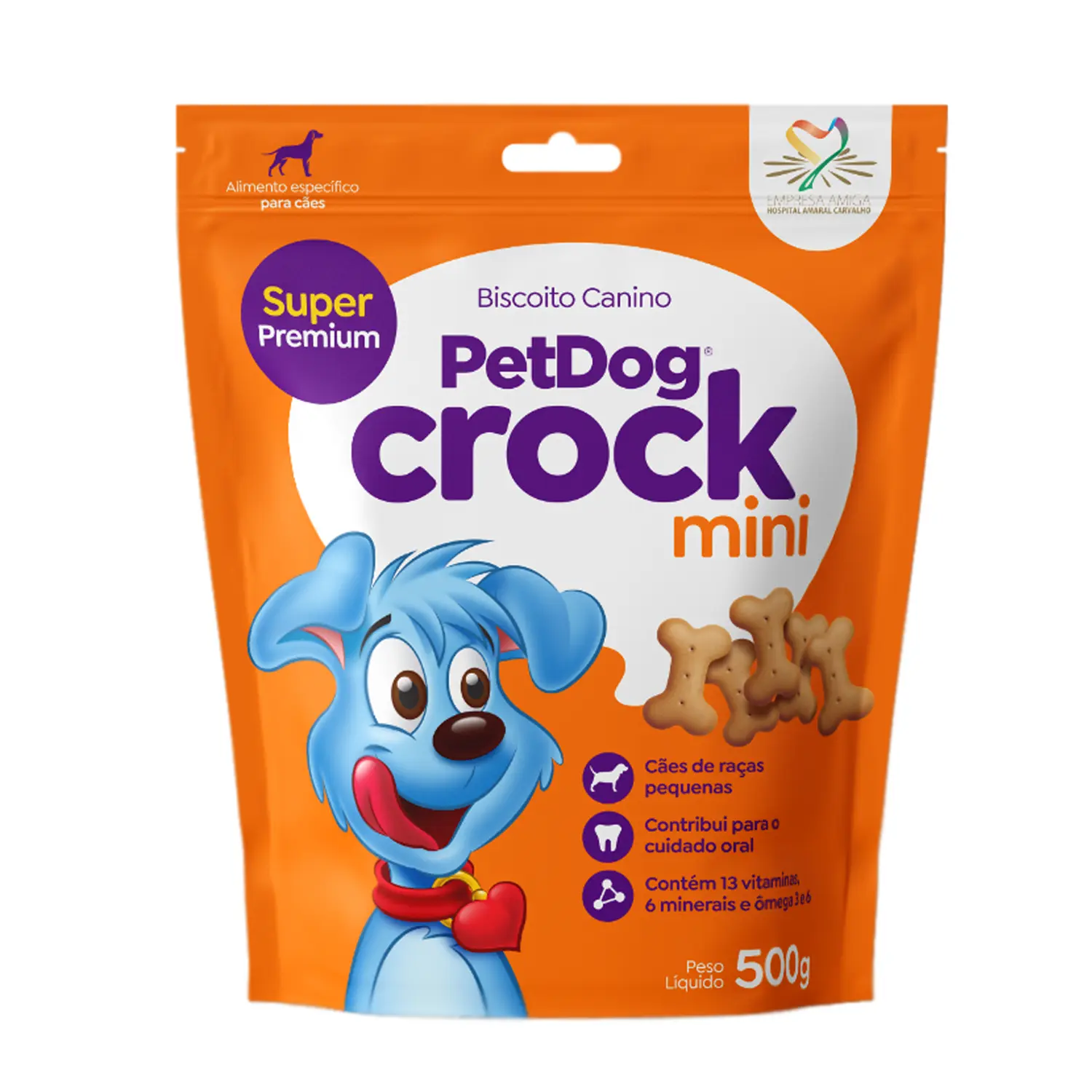 Biscoito Crock Mini para Caes PetDog 500g